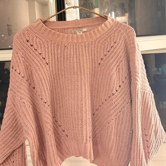 Pink knitted sweater with a relaxed fit #knitwear - Picture 1 of 1